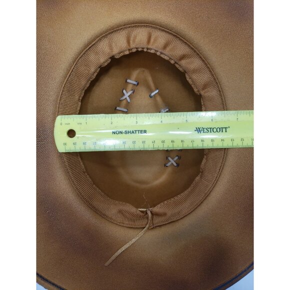 Distressed Western Cowgirl Hat W/ Denim Trim & Custom Stitching Boho Look main image 10